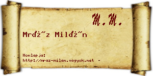 Mráz Milán névjegykártya